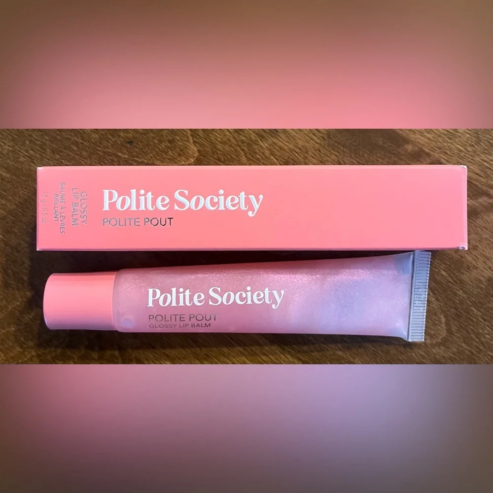 🌻 Polite Society Polite Pout Lip Gloss - Peach Bellini Full Size NEW in Box